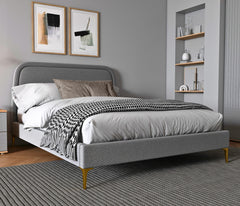 Orenza Linen Bed - Metal Legs