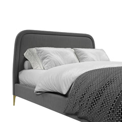 Orenza Linen Bed - Metal Legs