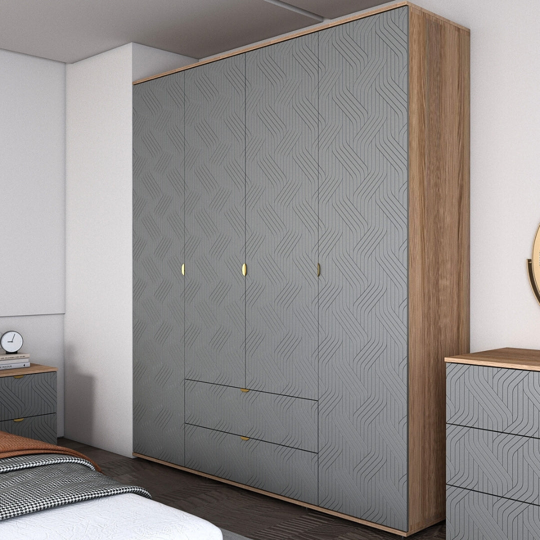 Niyra 4 Door Wardobe 5-Piece Bedroom Set