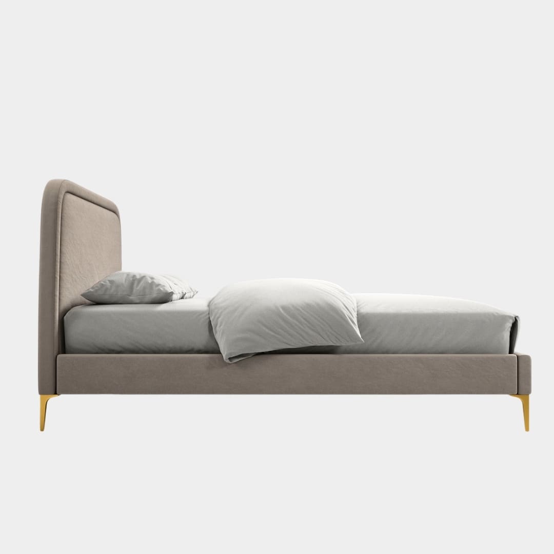 Orenza Linen Bed - Metal Legs