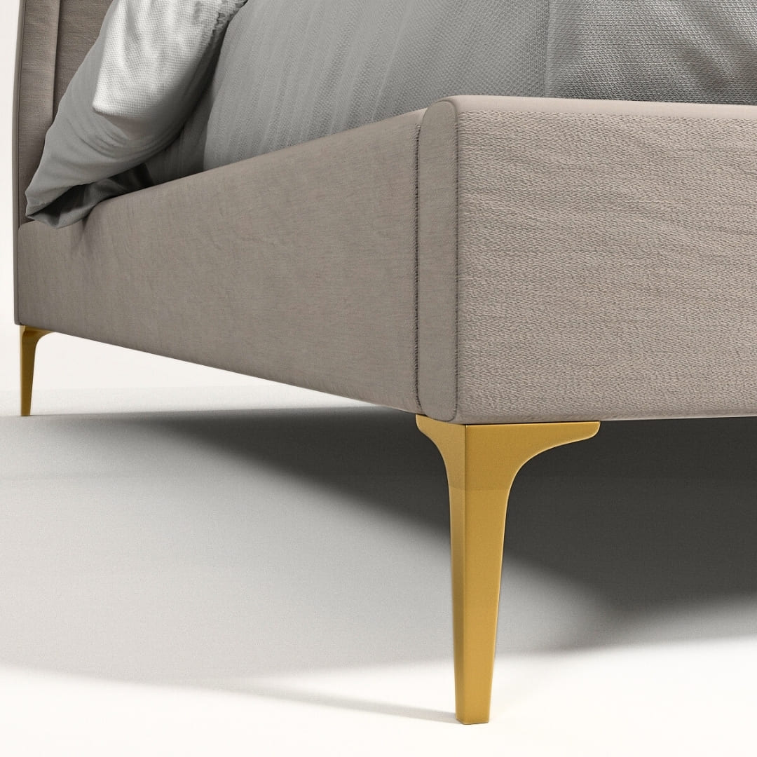 Orenza Linen Bed - Metal Legs