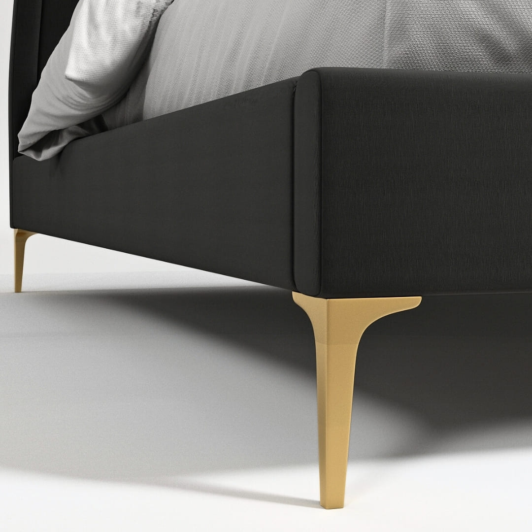Orenza Linen Bed - Metal Legs