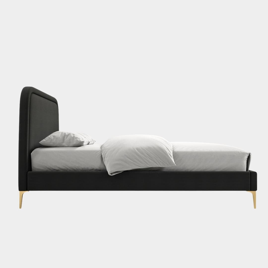 Orenza Linen Bed - Metal Legs