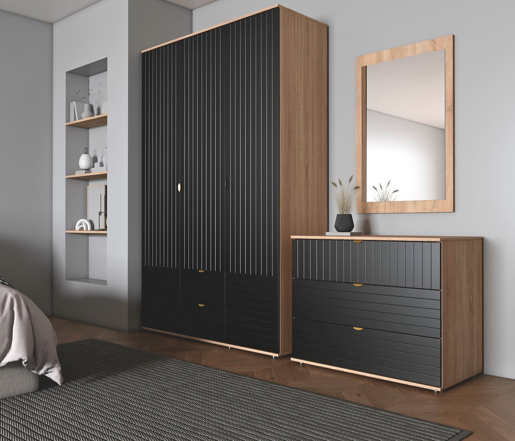 Emilia 3 Door Wardrobe