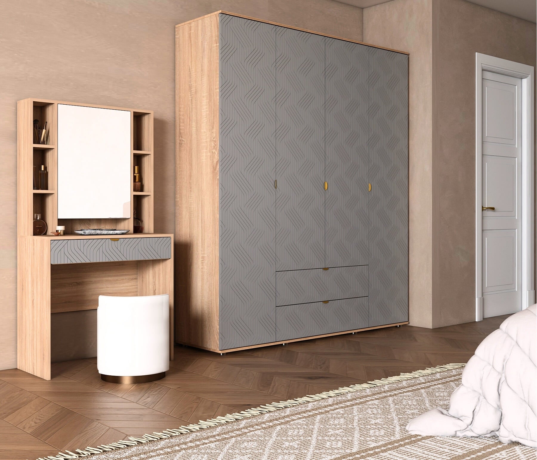 Niyra 4 Door Wardrobe