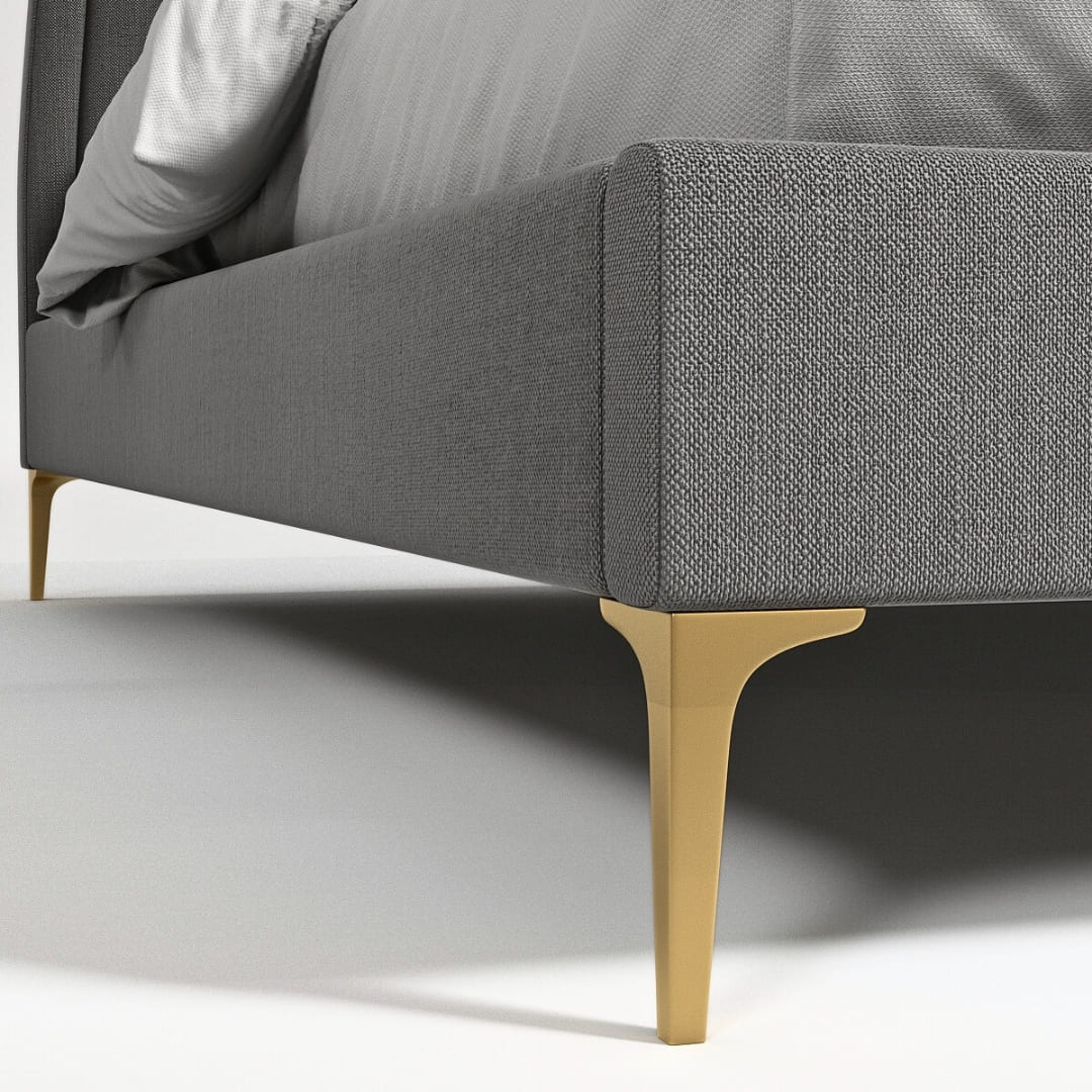 Orenza Linen Bed - Metal Legs
