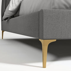 Orenza Linen Bed - Metal Legs
