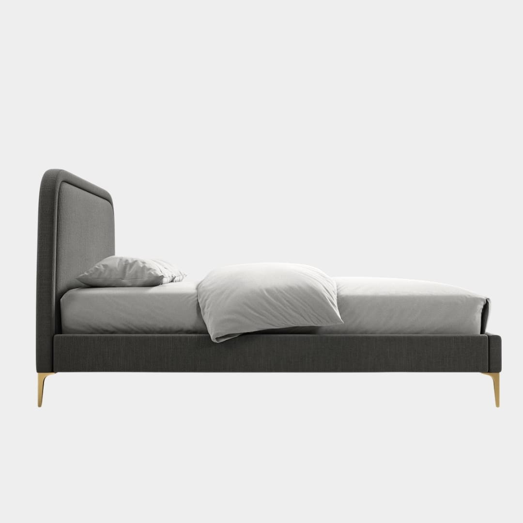Orenza Linen Bed - Metal Legs