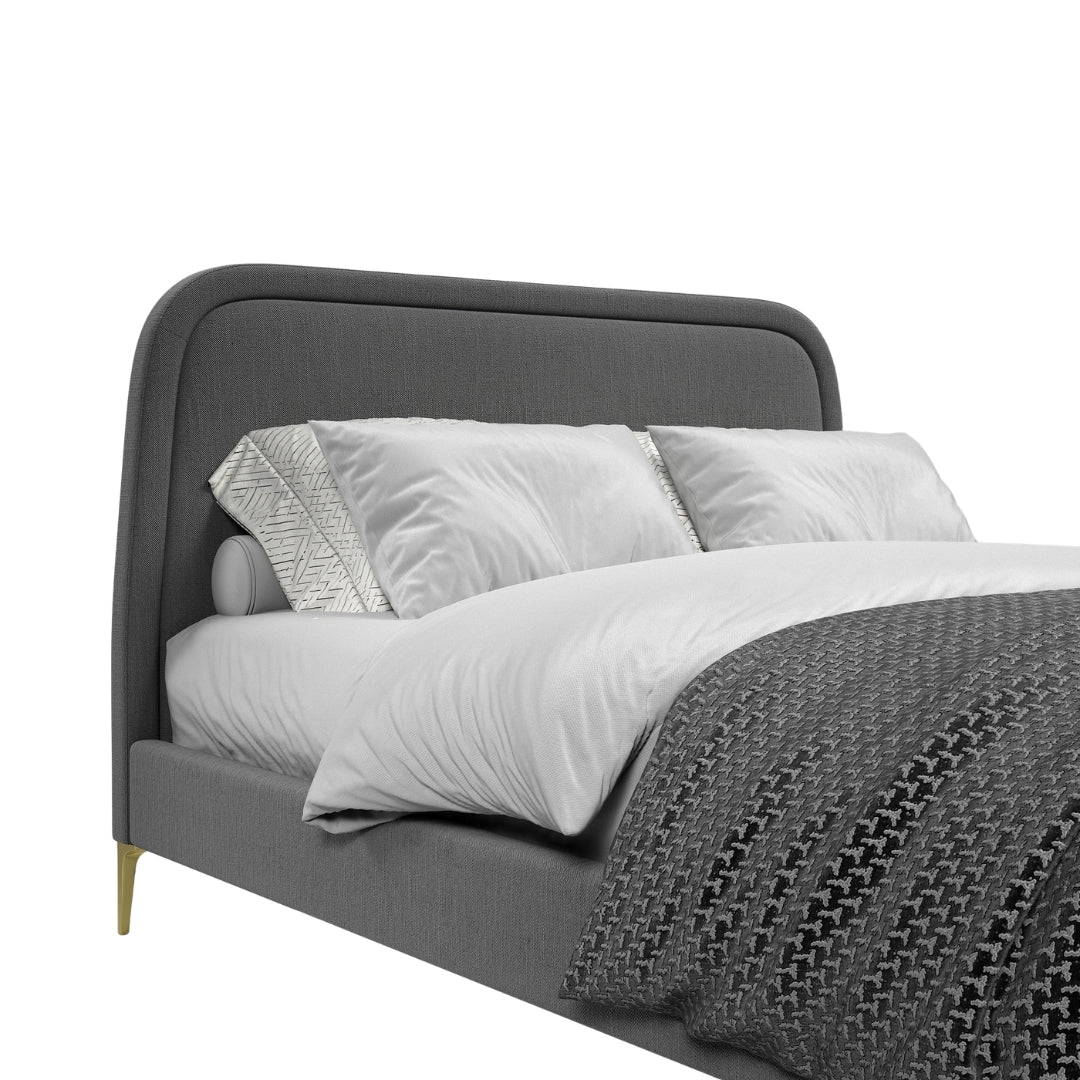 Orenza Linen Bed - Metal Legs