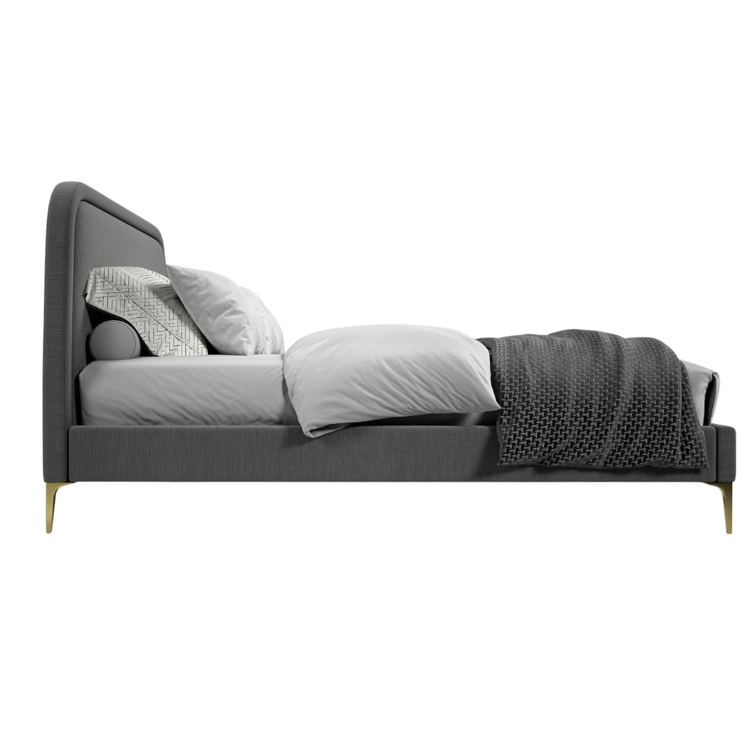 Orenza Linen Bed - Metal Legs