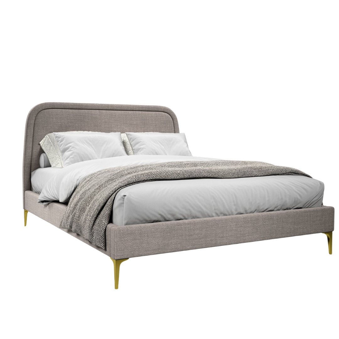 Orenza Linen Bed - Metal Legs