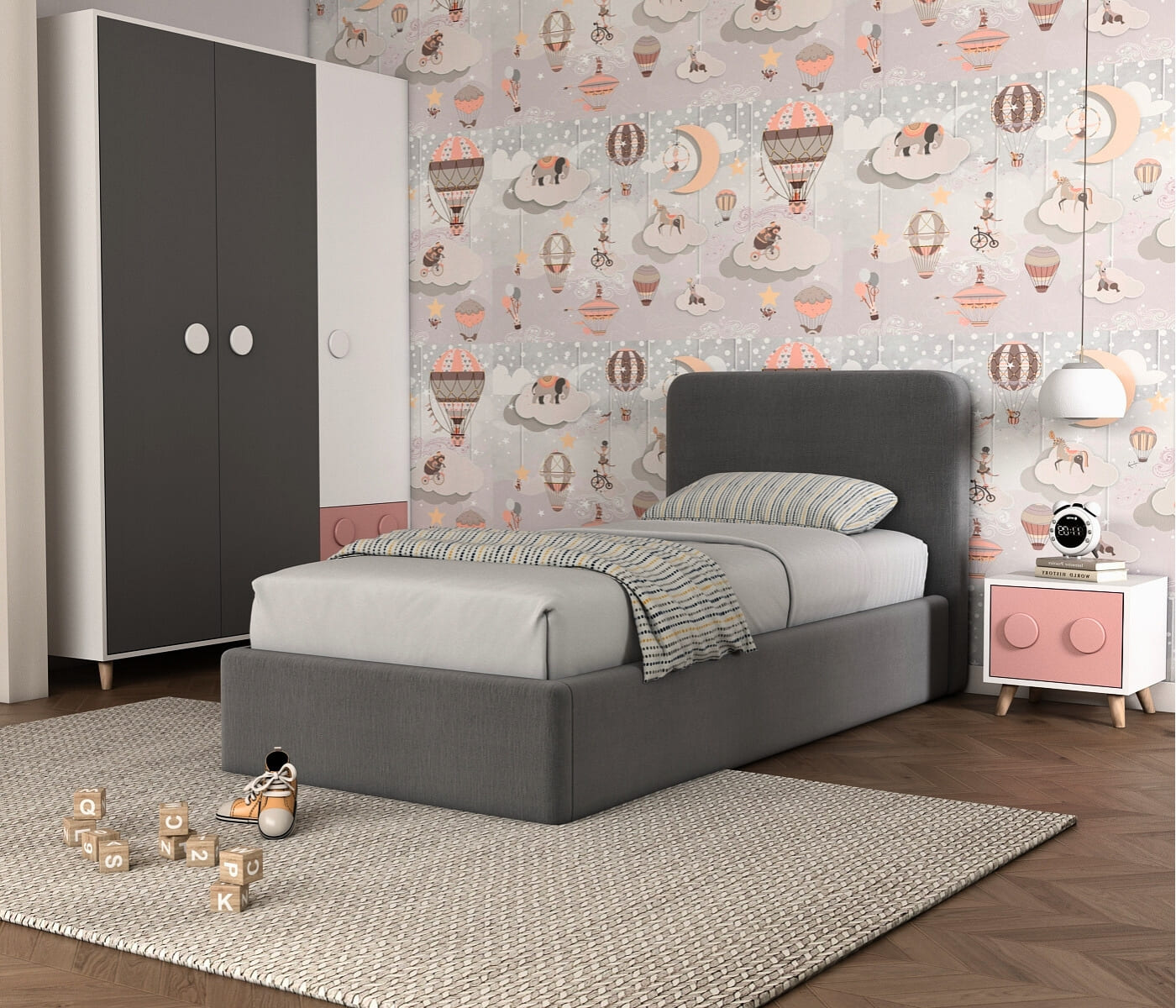 Cloudy 3 Door Wardrobe Kids Bedroom Set