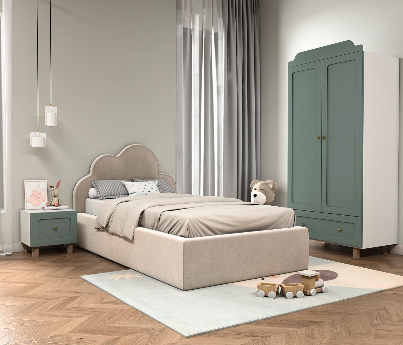 Dazz 2 Door Wardrobe Kids Bedroom Set