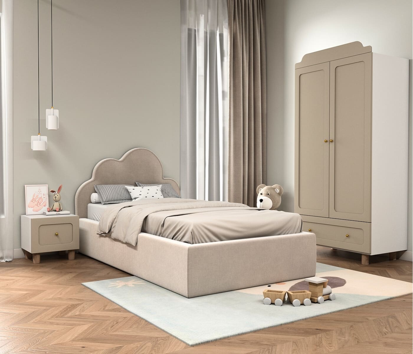 Dazz 2 Door Wardrobe Kids Bedroom Set