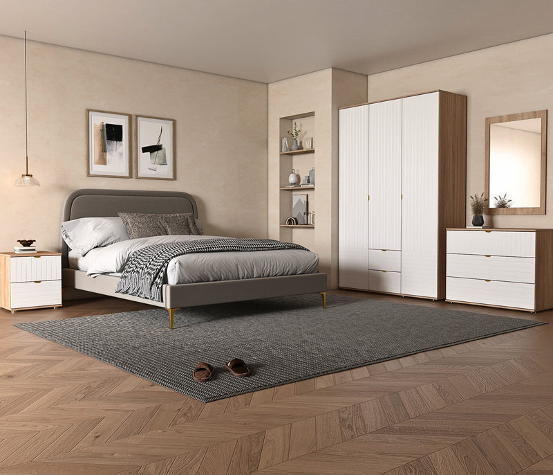 Emilia 3 Door Wardrobe 4-Piece Bedroom Set