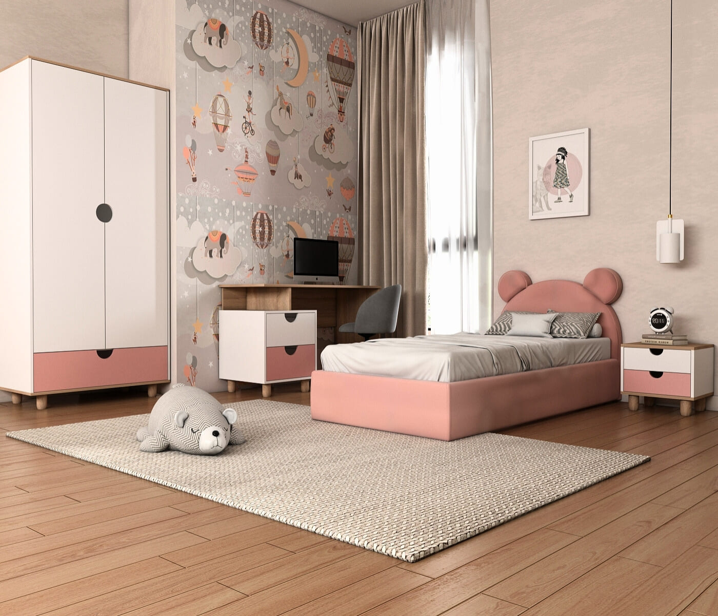 Nova 2 Door Wardrobe Kids Bedroom Set