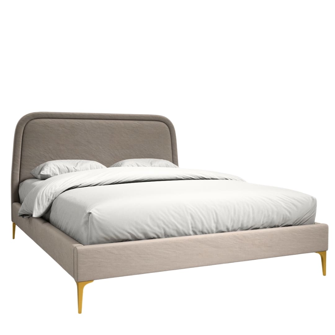 Orenza Linen Bed - Metal Legs